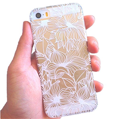 Clear Plastic Case Cover for Iphone 5 5s 5c Henna Anastasia Flower Abstract Floral (For iPhone 5 5S)