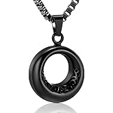 XSMZB Circle of Life Urn Necklace for Ashes Stainless Steel Eternity Keepsake Memorial Cremation Jewelry for Ashes Pendant Locket