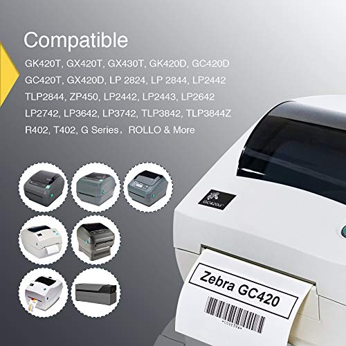 12 Rolls 4" x 6" Direct Thermal Printing Blank Shipping Labels for Zebra 2844 Zp-450 Zp-500 Zp-505,250 Labels Per Roll