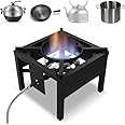 COOKAMP Jet Burner 23 Tips Outdoor Propane Gas Cooker with 0-10 PSI Adjustable Regulator and Steel Braided Hose SA1723