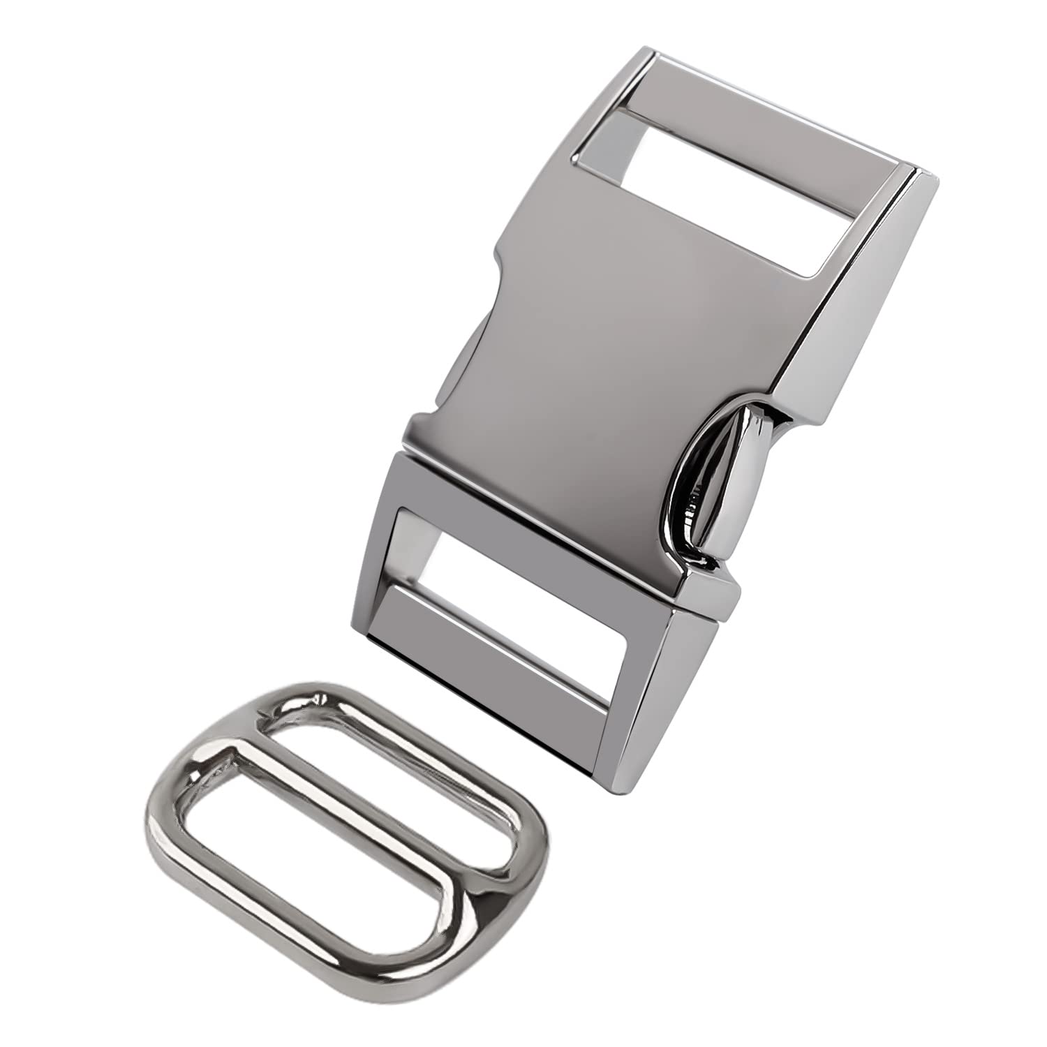 WJUAN Metal Buckle 51 mm Belt Adjuster 33 mm, Metal Buckles for Bracelets Dog Collars Backpack (Silver)