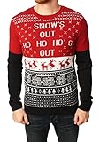 Ugly Christmas Sweater Men's Snow's Out Ho's Out Pullover Sweater