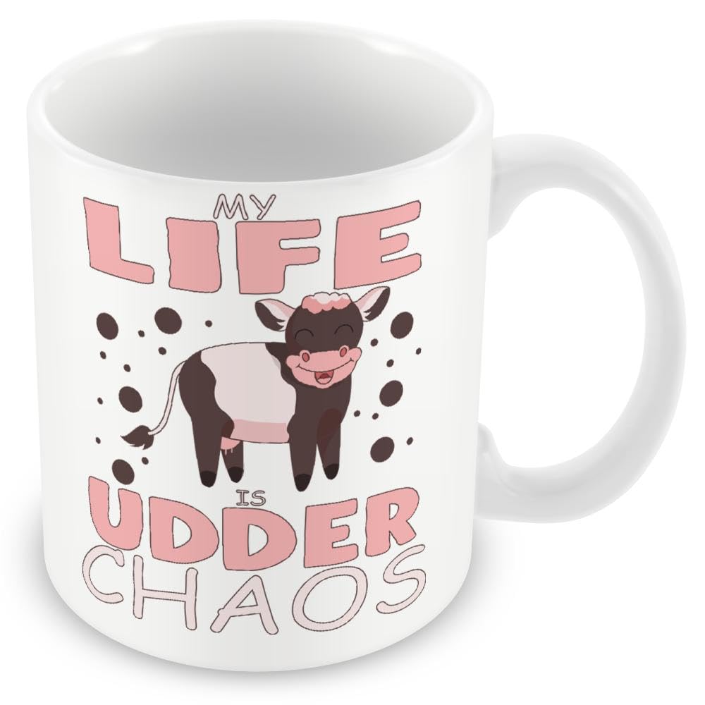 Mug Gift Funny Work Mug - My Life is Udder Chaos