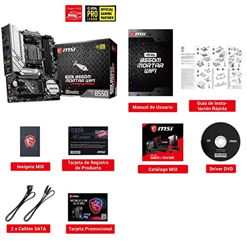MSI-MAG-B550M-MORTAR-WIFI-Placa-Base-Arsenal-Gaming-AMD-AM4-DDR4-M2-USB-32-Gen-2-HDMI-MICRO-ATX-AMD-Ryzen-5000-Series-processors