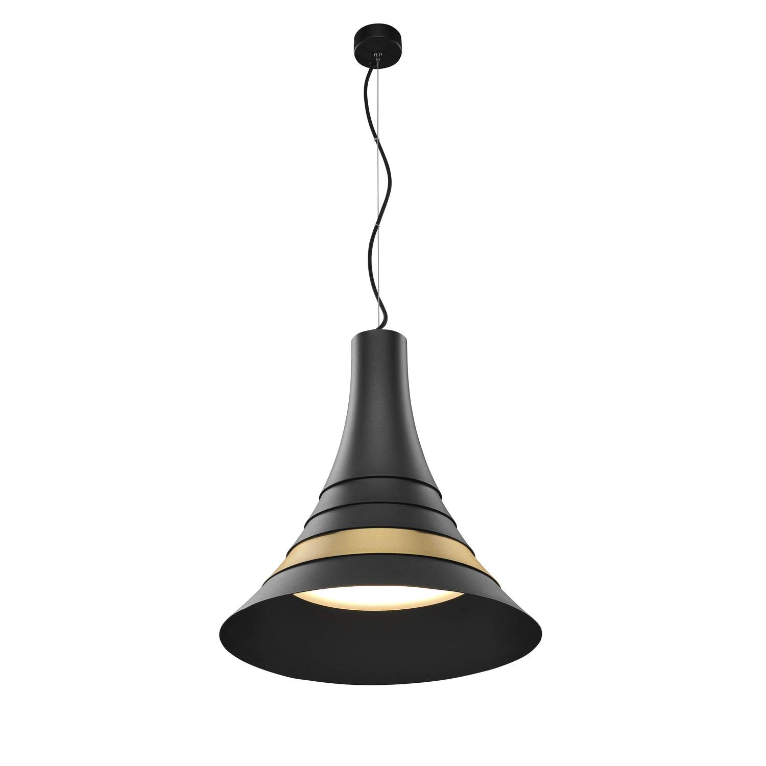 SLV Pendant Light BATO 45 PD/Living Room lamp, Interior Lighting, Dining Room Drop Light, LED, Ceiling lamp / 2700K 30W 1450lm Gold dimmable 100 Degrees