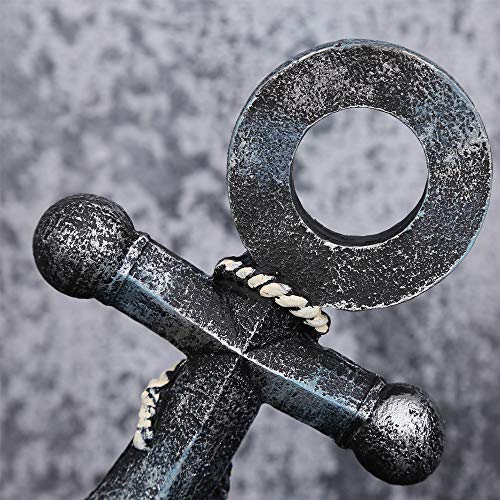 H&W Resin Anchor Figurine 8.5"H, Nautical Décor, Anchor Model Statue