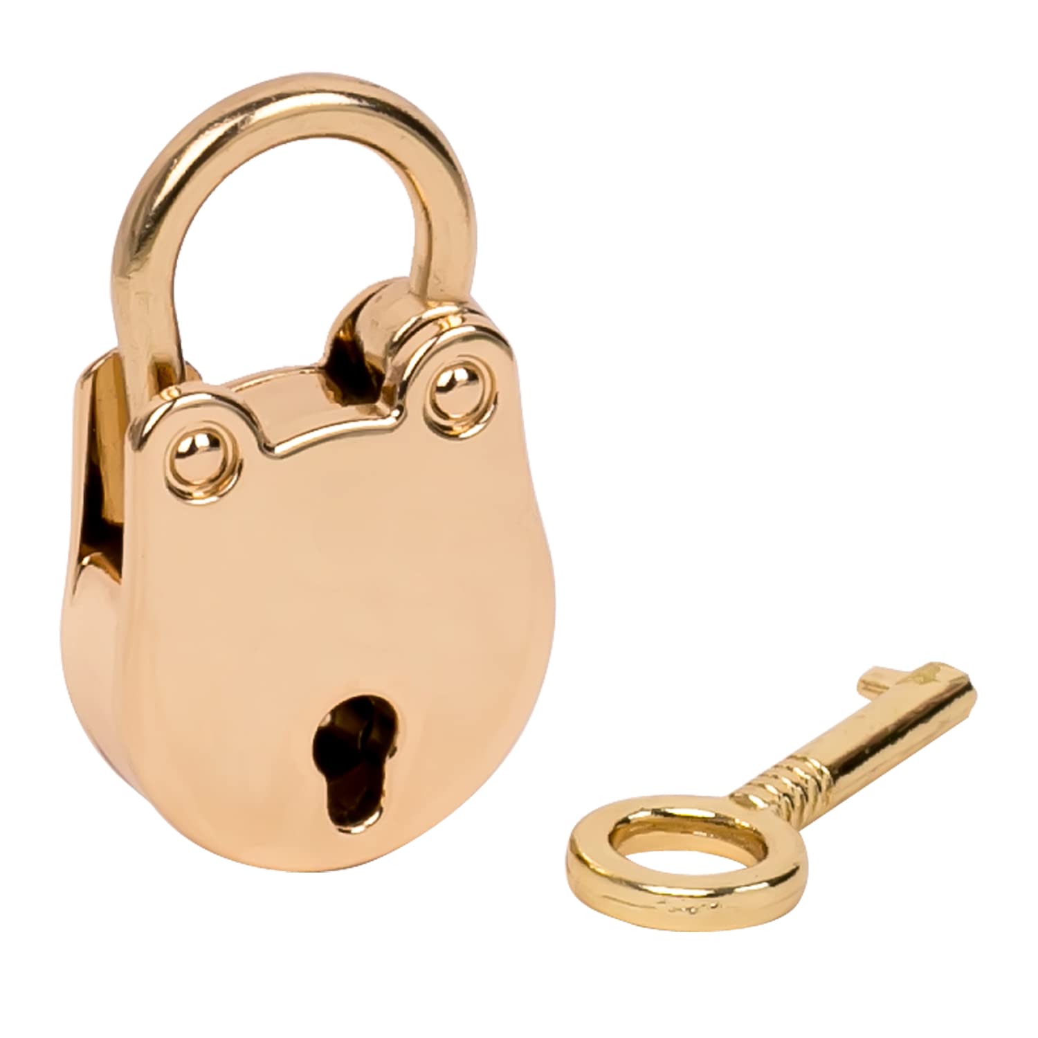 HMF Mini Decorative Padlock with Key | 3.8 x 2.5 x 1 cm | Gold
