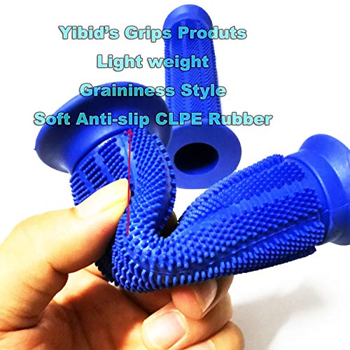 Yibid Set of 7/8" Motorcycle Hand Grips Non Slip Rubber Grained Comfort Thruster Grips,with Brake Clutch Covers Sleeve for 22mm 7/8 inch Handlebar Motocross CRF XR50 Pit Dirt Sport Street Bike (Blue) - Thumbnail 4