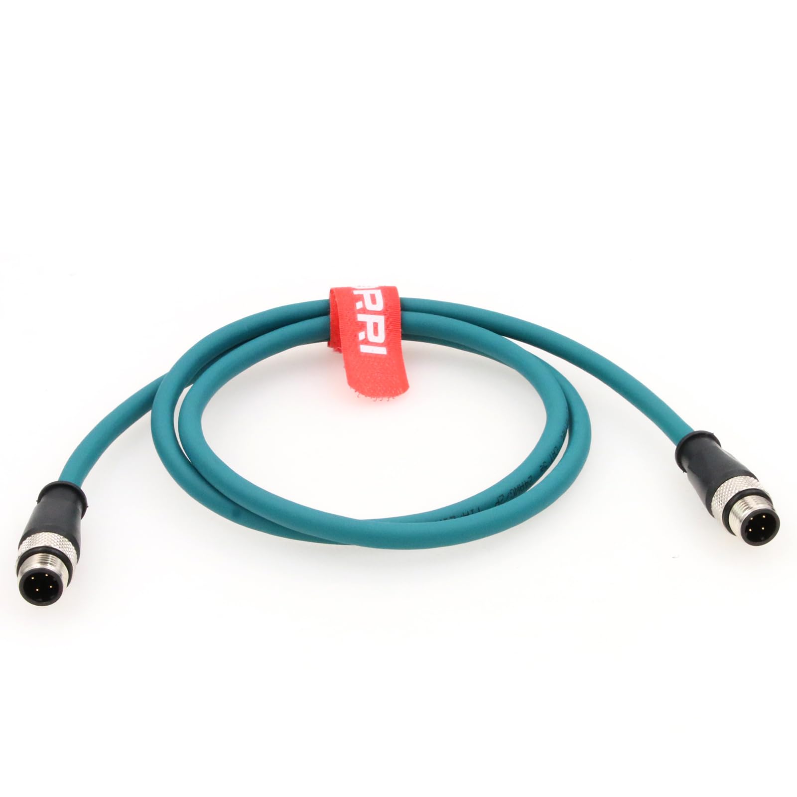 DRRI M12 4Pin D-Code Male to D-Code Male Extension Ethernet Shielded Cat5 Cable for Industrial Automation(1M, Blue)