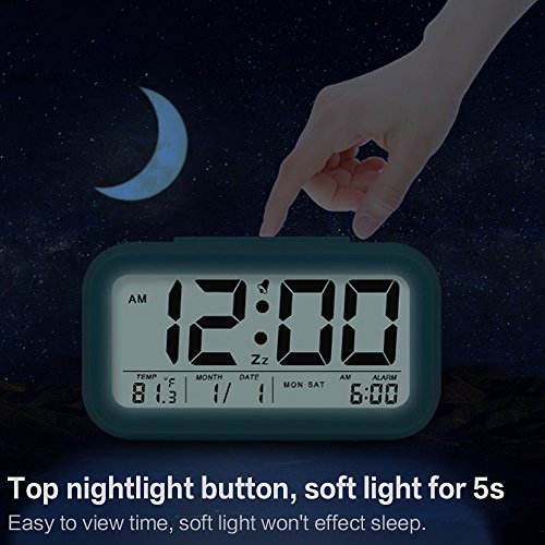 TXL 5.3" Digital Alarm Clock Student Clock Display 1 Alarm/Calendar, Snooze/5s Backlight, Battery Operated Bedside Desk/Shelf Clock for Kids/Teens/Home/Office/Travel-Pink - Thumbnail 7
