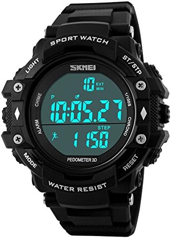 Sayeah Mens Boys Digital Watches 50M Waterproof Military Sports Watch Simple Fashion Design LED Divers Watch for Men Electronics Light Analogue Digital Wrist Watch (BLACK)