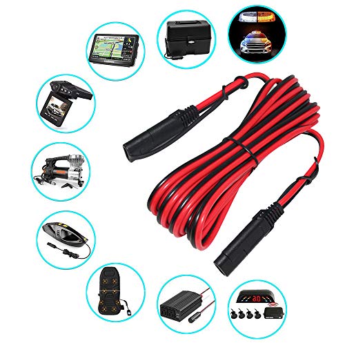 KUNCAN 25FT Sae to Sae 2 Pin Extension Cable DC Power 16awg Heavy Duty Battery Quick Disconnect/Connect Wire Harness with Sae Connectors with Dust Cap