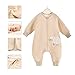 Nine States Baby Soft Cotton Sleeping Sack Long Sleeve Wearbale Blanket Beige Medium