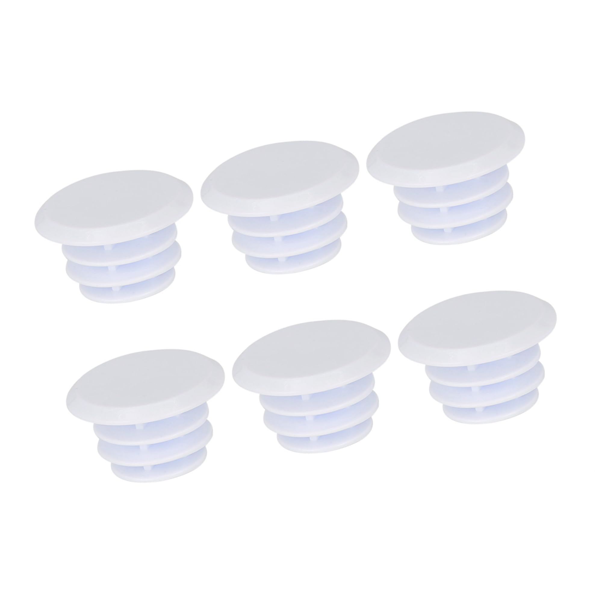 A ABSOPRO 6pcs Cycling Handlebar Bar Rubber End Plugs Caps Locking Grip White Item Replacement