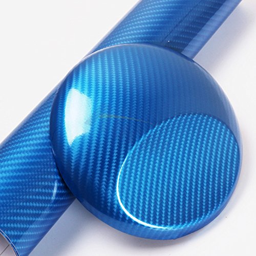 DIYAH 4D Blue Carbon Fiber Vinyl Wrap Sticker with Air Realease Bubble