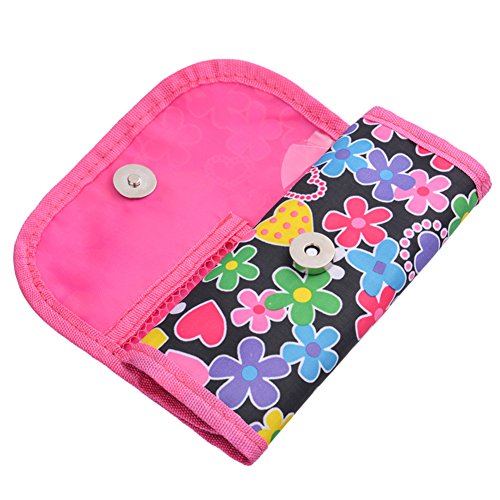 KINGSEVEN Crochet Hook Pouch Travel Knit Crocheting Needles and Accessories Case Holder Organizer Bag Flowers