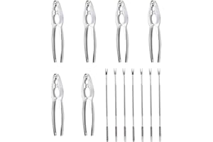 Happybase Seafood Tools Set Nut Cracker Lobster Crab Crackers Opener and Stainless Steel Forks Picks (6 Lobster Crackers and 