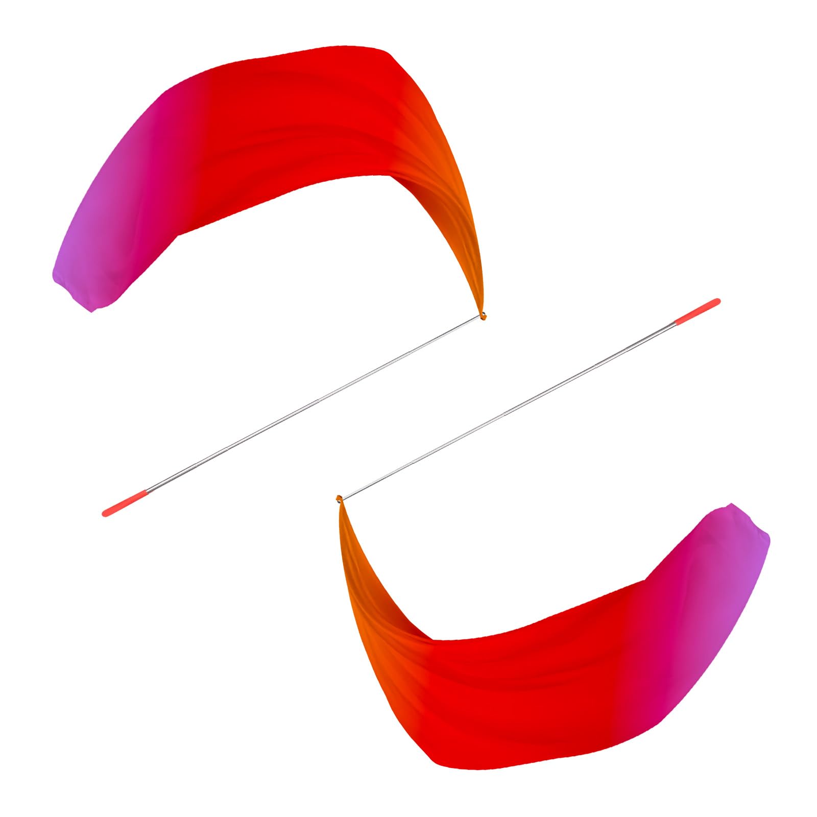 PATIKIL Dance Worship Flags 55", 1 Pair Praise Dance Flags with Scalable Rod for Dance Church, Orange Red Purple