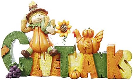 oamore Resin Pumpkin Statue imitation straw effect scarecrow Pumpkin Ornament (D)