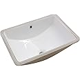 Lordear Undermount Bathroom Sink 18x14 Inch White Rectangle Porcelain Ceramic Bathroom Sink Deep Basin with Overflow Lavatory Vanity Sink Mounted Under the Counter