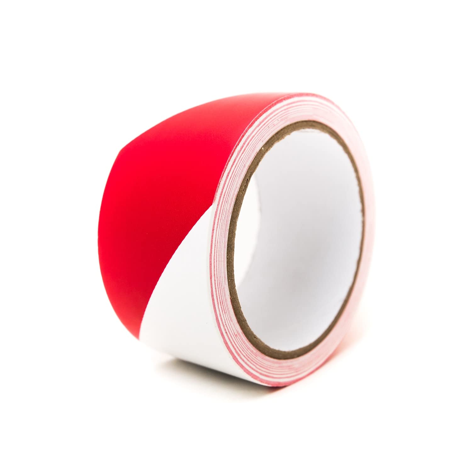 Bertech Red/White Safety Warning Vinyl Tape, 4″ Wide x 18 Yards Long