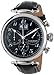 Akribos XXIV Men's Chronograph Quartz Watch - 3 Large Subdials and Date On Engraved Sunburst Concentric Circles Black Dial on Black Lizard Finish Leather Strap - AK628