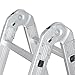 Finether 15.4ft Telescoping Ladder Multi Purpose Aluminum Extension Ladder, Folding Ladder Certified by EN131, 330lbs Capacity Heavy Duty with Safety Locking Hinges and 2 Panels for Free