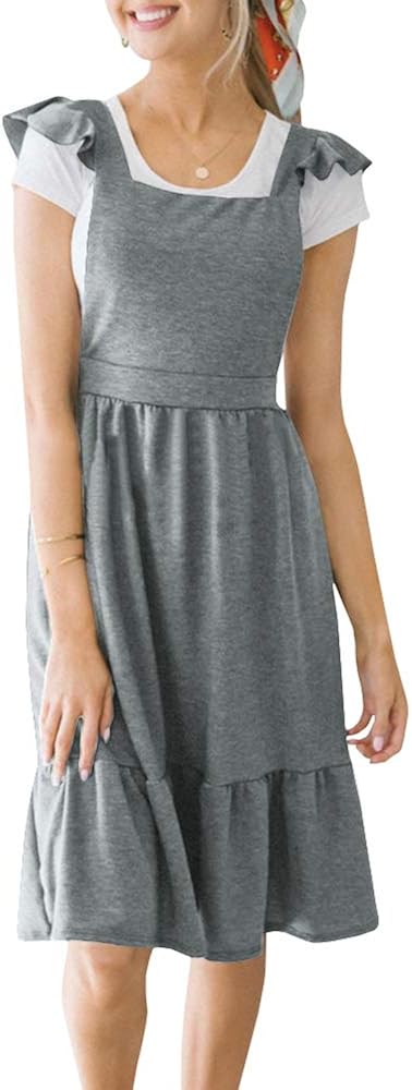 womens midi pinafore dress