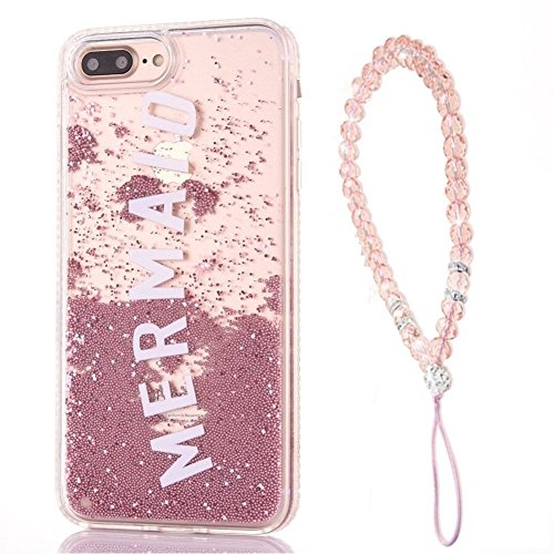 ZOCY iPhone 7 Plus Case Quicksand Liquid Glitter Cascading Sparkle Soft TPU Diamond Protective Design For iPhone 8 Plus-Rose Gold