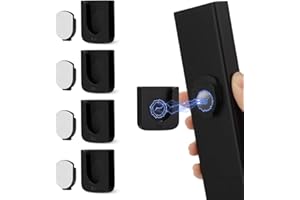 WALLFID Magnetic Remote Control Holder Wall Mount, Innovative Slot Design for Effortless Organization of Home, Office, and School Supplies - Organize and Fix Remotes with Ease (Black, 4 pack)