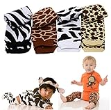 juDanzy zoo leg warmers in cow, giraffe, zebra & leopard for baby, toddler & child