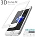 TOZO for iPhone 7 Plus 3D Screen Protector Glass [ 3D Full Frame ] Technology Premium Tempered 9H Hardness 2.5D PET [Soft Edge Hybrid] Perfect Fit Screen 5.5 White