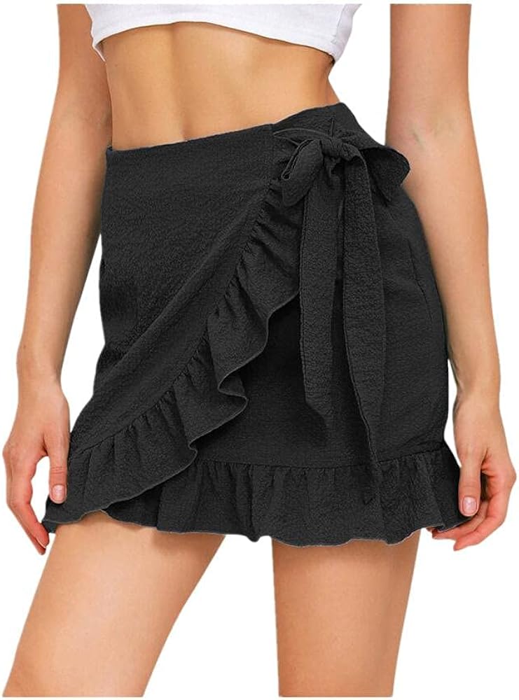 N\P Summer Women Solid Color Mini Skirt Women's Active Performance