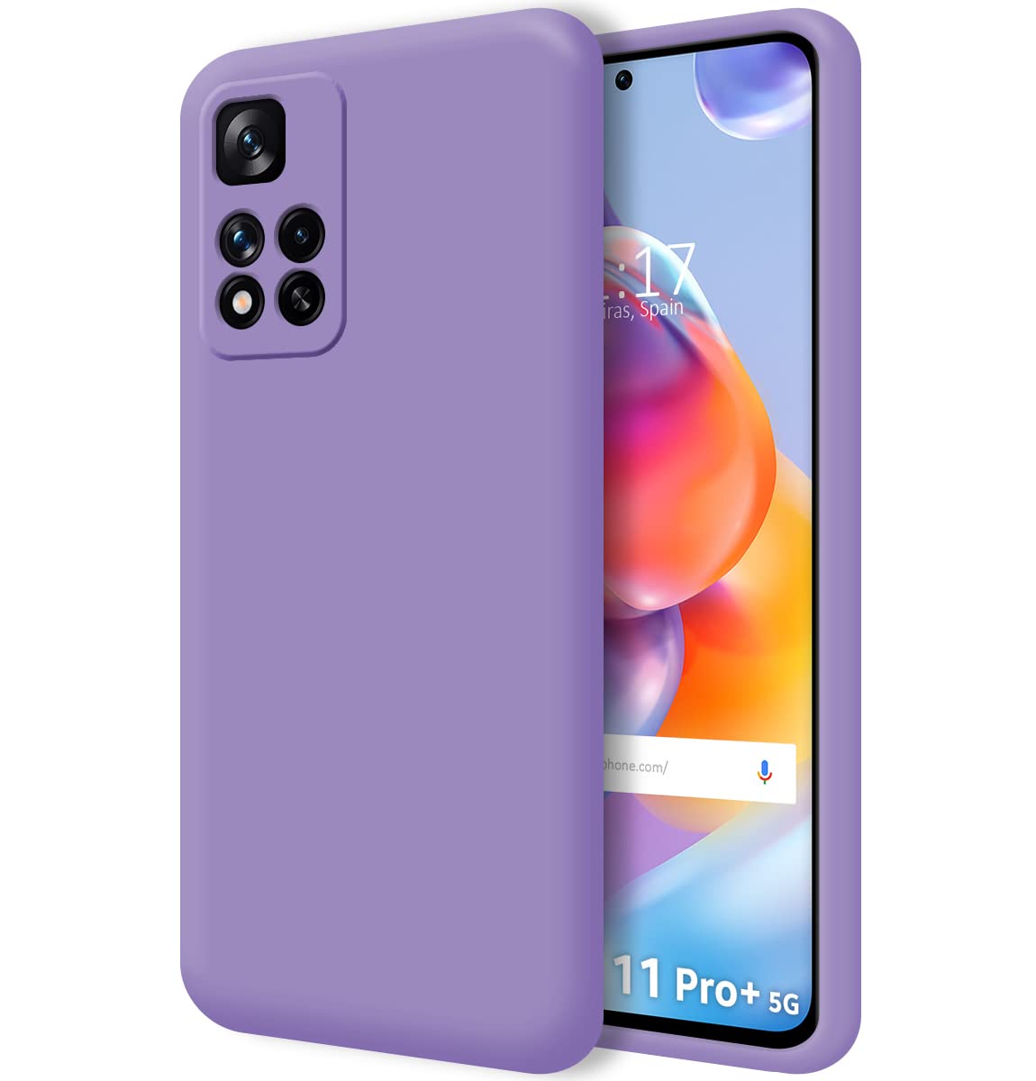 Tumundosmartphone Ultra Soft Liquid Silicone Case Cover for Xiaomi Redmi Note 11 Pro+ Plus 5G Purple