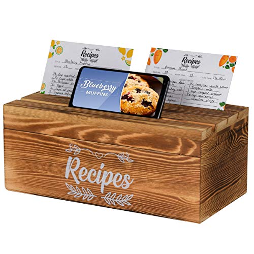 Pinelive 700+ Large Recipe Box with Cards and Dividers PLUS Phone/iPad