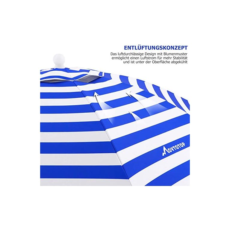 MOVTOTOP 200cm Sonnenschirm, UV 50+ Schutz Sonnenschirm Strand