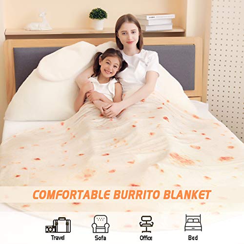 CASOFU Burritos Blanket, Giant Flour Tortilla Throw Blanket