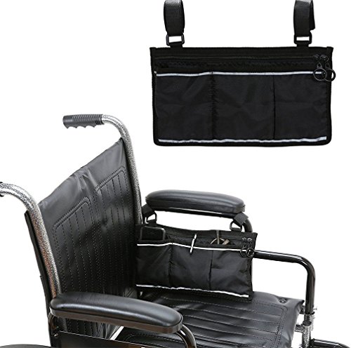 KIKIGOAL Wheelchair Side Bag Great Accessory for Your Mobility Devices. Fits Most Scooters, Walkers, Rollators, Manual, Powered Or Electric Wheelchairs (Blue) - Thumbnail 2