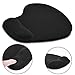 Ergonomic Mouse Pad with Wrist Support - Leadpo [Upgraded Version] Large Black Silicone Gel Wrist Support Mouse Pad Mat for Laptop Desktop - Non-slip Rubber Base (25 x 22cm)