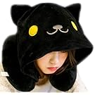 Cartoon Cat U-Shaped Plush Soft Pillows Neck Pillow with Hood