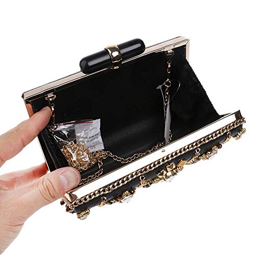 YOUTO Evening Party Clutch Bags Night Party Bags Square Rhinestones Women's Clutches Evening Bag Clutch Purse Bags Special Occasion Evening Handbags Evening Clutches Purses - Thumbnail 2