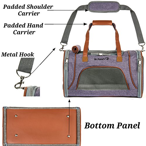 Airline Approved Soft Sided Pet Carrier, Low Profile Travel Tote with Fleece Bedding, Premium Zippers & Metal Safety Clasp, Under Seat Compatibility, Perfect for Cats and Small Dogs
