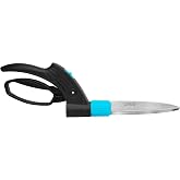 14 Inch 360&deg; Rotatable Grass Shears Carbon Steel Blades Ergonomic Pruner | Sharp Anti-Rust Cutting Blade, Flexible Rotating Head, Secure Lock Design, Lightweight Grip For Lawn And Shrub Pruning Jobs