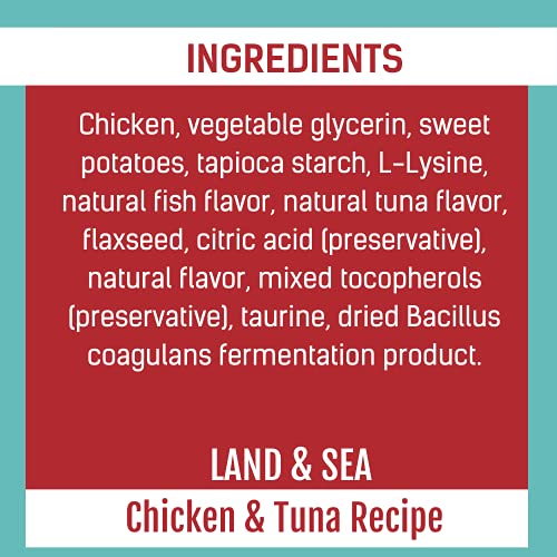 GET NAKED BITEABLES NATURAL SOFT TREATS FOR CATS, ESSENTIAL HEALTH, LAND & SEA RECIPE, 3 OZ, 1 POUCH