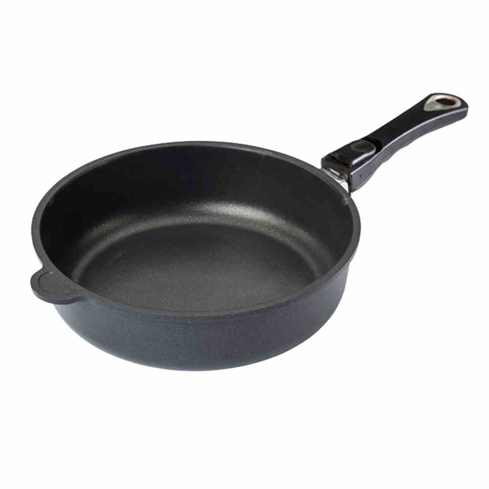 AMT Gastroguss Lotan® AMZN-I-724-Z20B Frying Pan, Diameter 24 cm, 7 cm High, Sauté Pan, Removable Handle, Suitable for Induction Cookers, Non-Stick Finish, Cast Aluminium