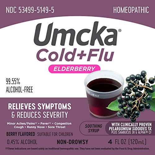 Nature's Way Umcka Cold+Flu Elderberry Syrup, Clinically Proven, Feel