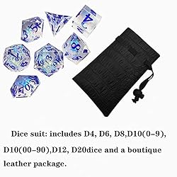 DND Dice Set Resin Sharp Edge Polyhedral Dice D&D