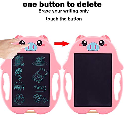 MEMOVAN LCD Doodle Board Drawing Tablet Digital Handwriting Pads for Kids, 3-6 Age Girl Educational Birthday Gifts, Portable Reusable Erasable Ewriter, Electronic Notepad for School, Office (Pink) - Thumbnail 2