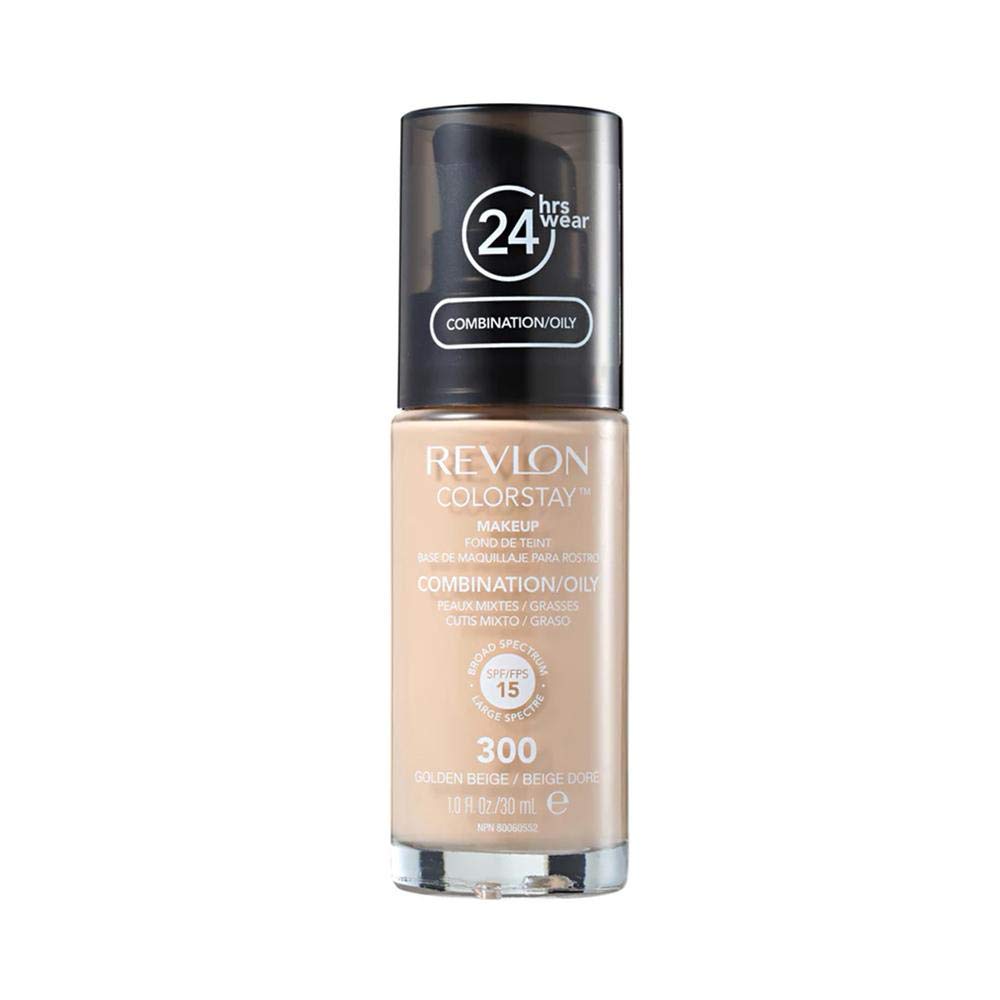 2 x Revlon Colorstay Pump 24HR Make Up SPF15 Comb/Oily Skin 30ml - Golden Beige