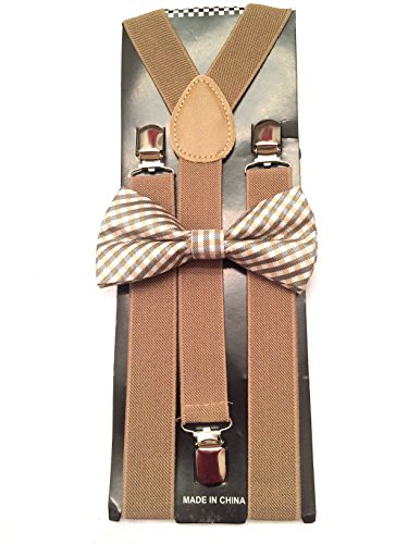 Adult Suspenders Brown Unisex's Bow tie & Suspender Sets